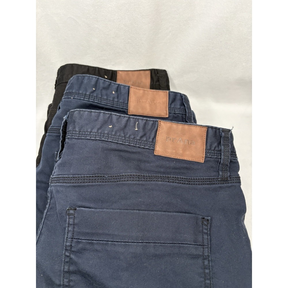 Prana Brion Slim Fit Pants Mens 38x32 Lot of 3 Navy Black Stretch Outdoor Hiking